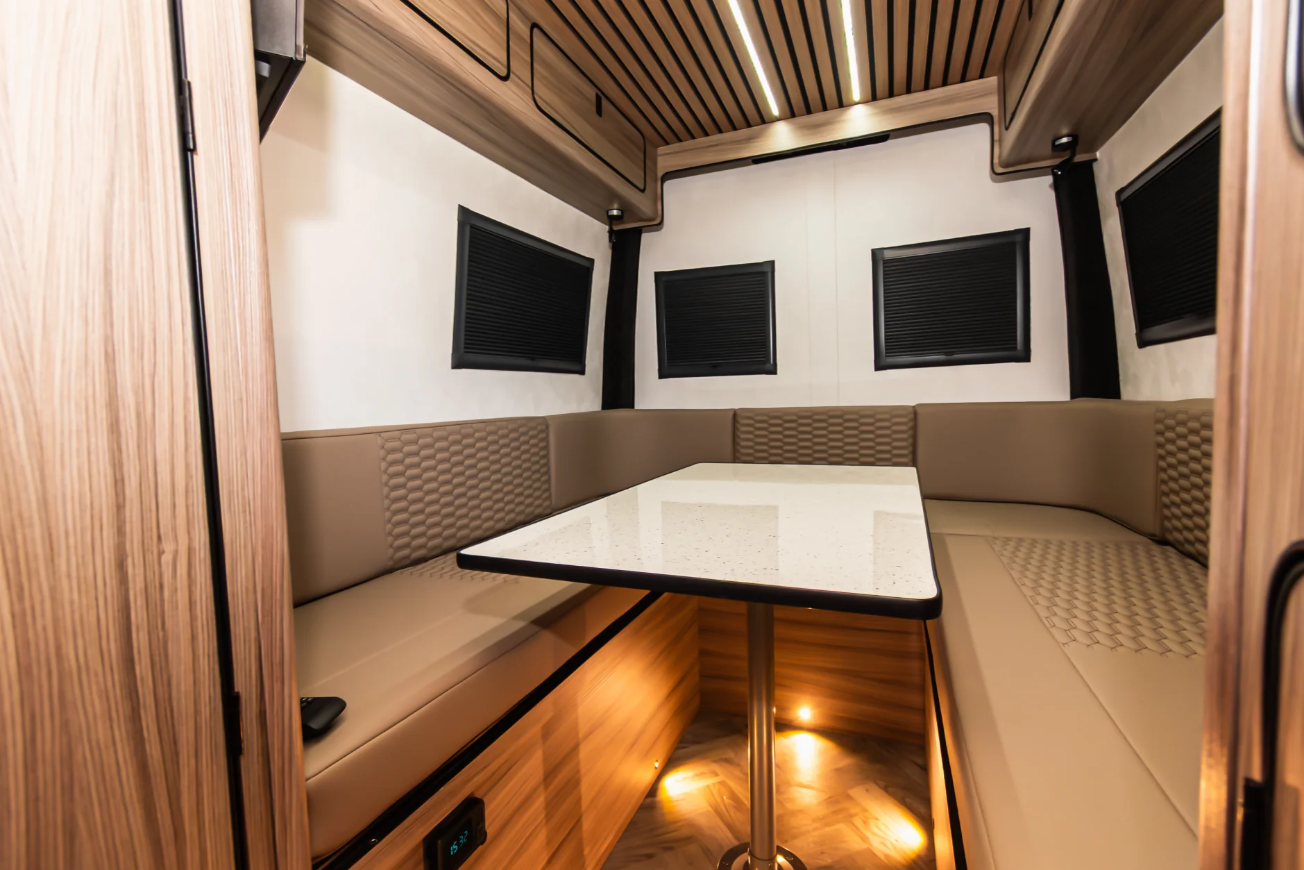 CNC cut furniture panels being prepared